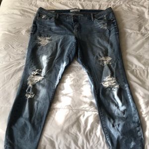 Torrid boyfriend distressed blue jeans